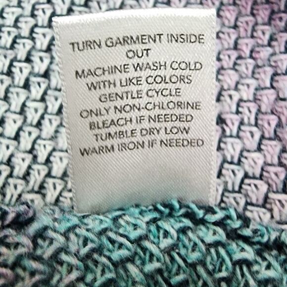 CJ Banks VTG  Multi Color Ombre Striped Sweater  Pearlized Buttons Womens  Small - Picture 9 of 10